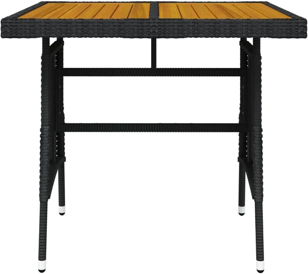 Black Outdoor Table for Dining, Camping, Coffee with Furniture Side, Folding Tables for Picnic & Garden - 70x70x72cm