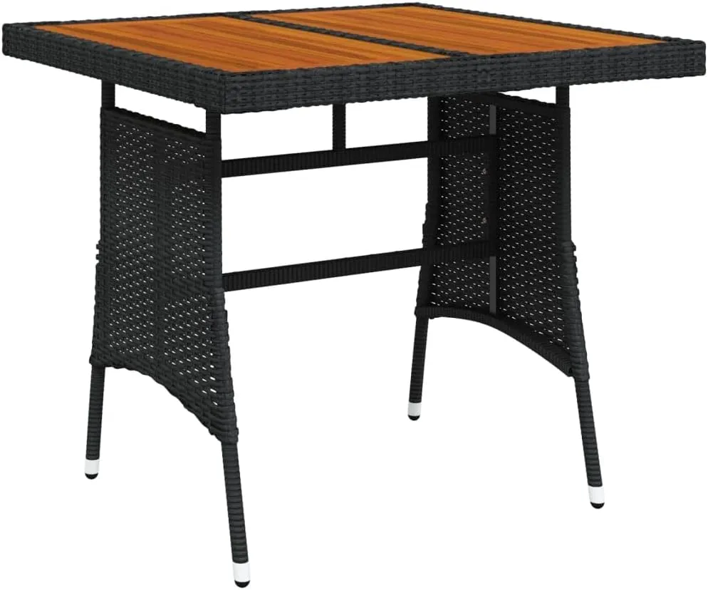 Black Outdoor Table for Dining, Camping, Coffee with Furniture Side, Folding Tables for Picnic & Garden - 70x70x72cm