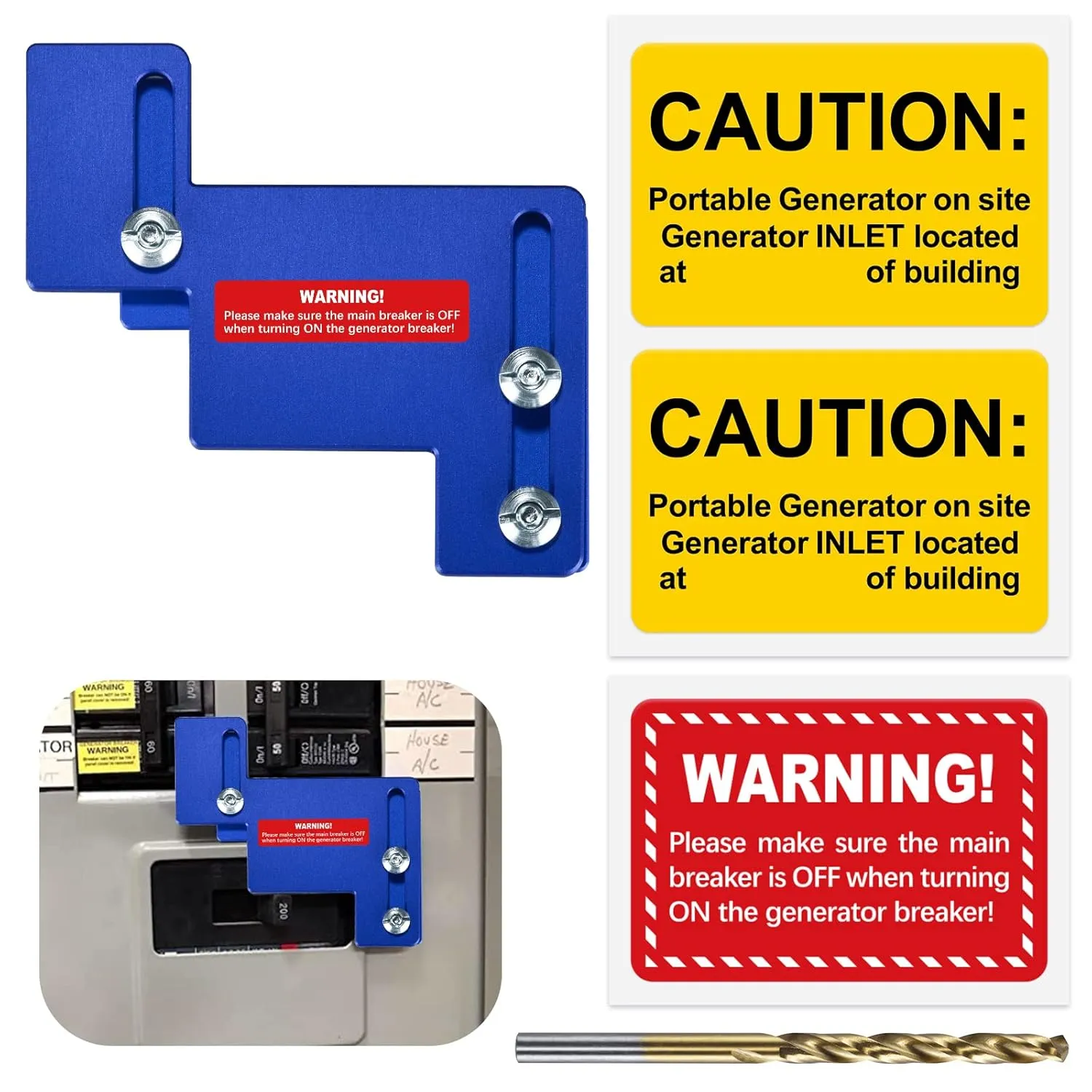 Blue Generator Interlock for Eaton/Cutler Hammer/BR Panels