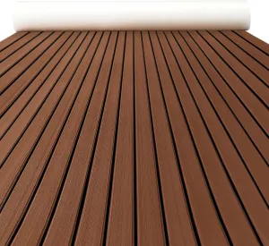 Boat Flooring EVA Foam Decking Teak Sheet - Non-Slip Marine Mat for Yacht, Motorboat, RV, Kayak and Swimming Pool - Self-Adhesive Flooring Material - 70"x 94"