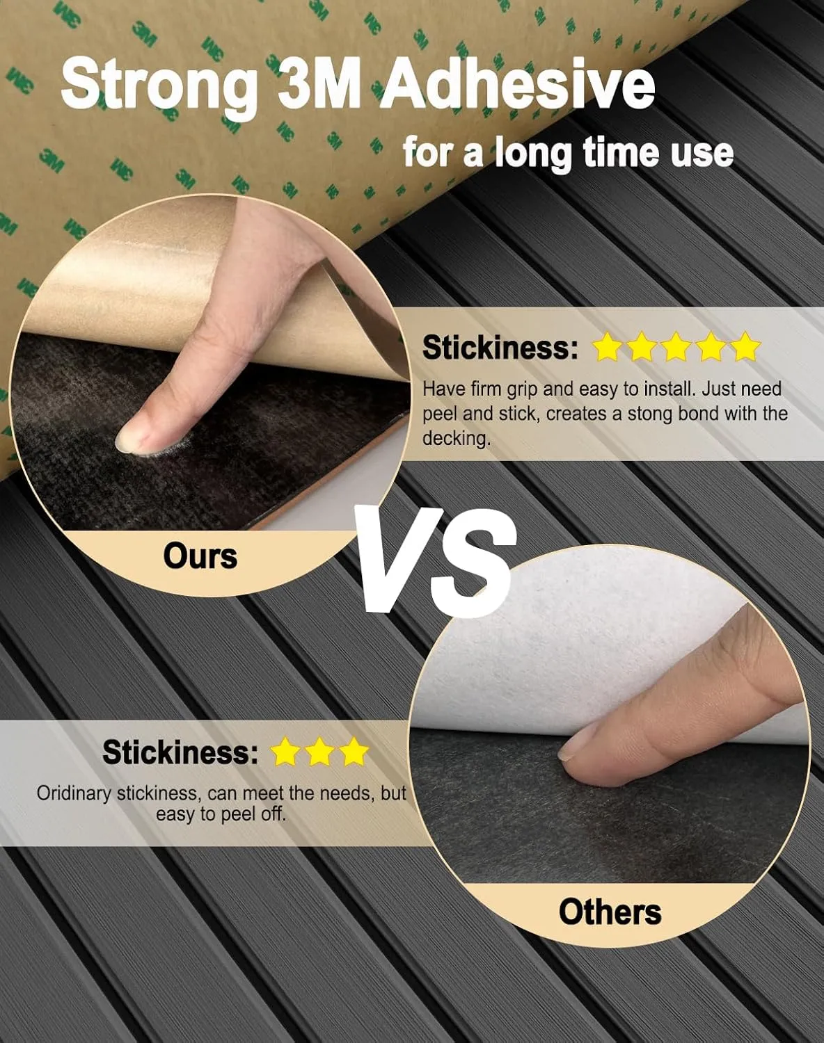 Boat Flooring with 3M Adhesive EVA Foam Boat Decking Non-Slip Boat Flooring Sheet, Boat Foam Flooring Marine Carpet Faux Teak EVA Foam Sheet for Yacht Fishing Boat Kayak Motorboat RV Floor Helm Pad