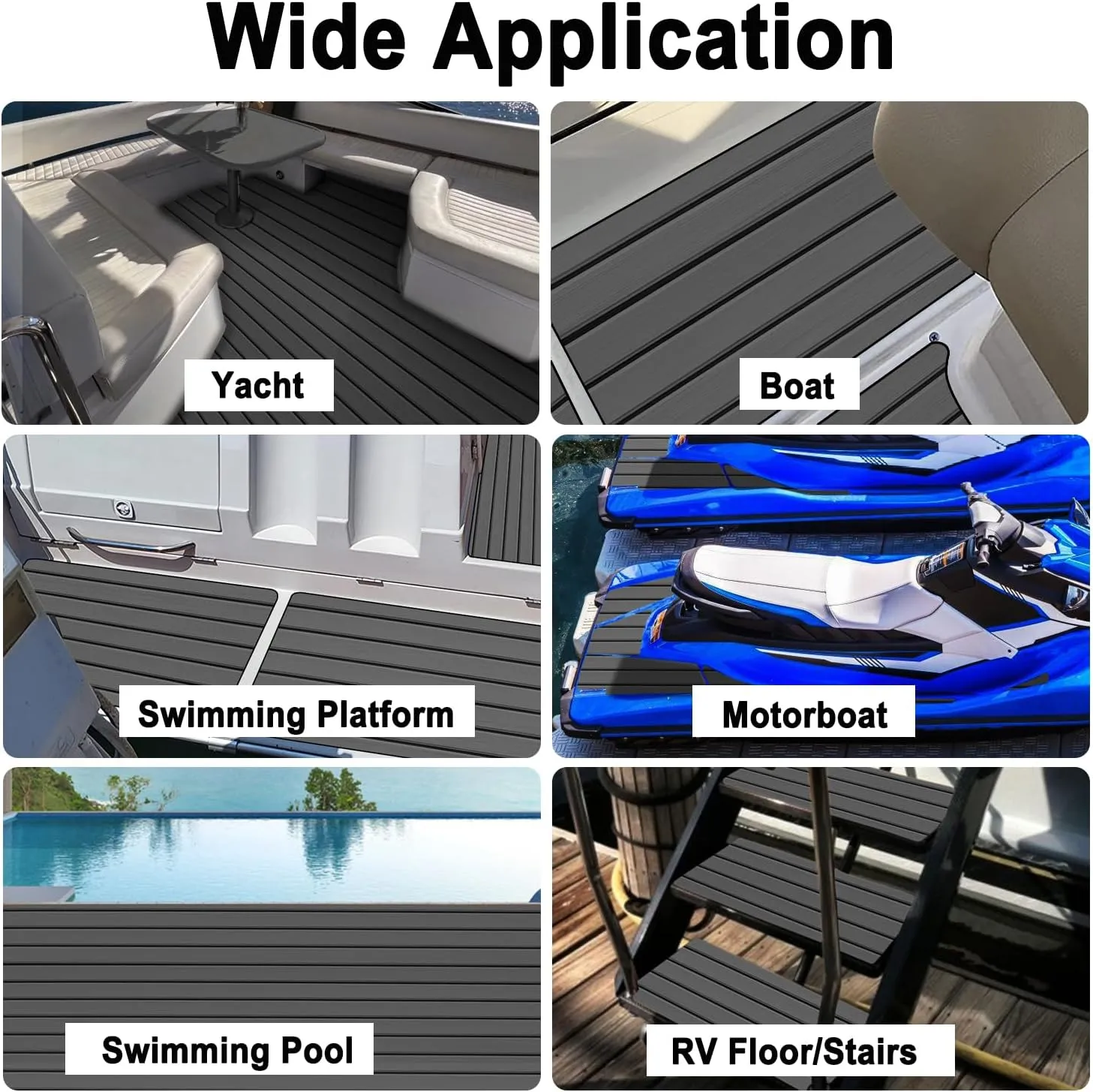 Boat Flooring with 3M Adhesive EVA Foam Boat Decking Non-Slip Boat Flooring Sheet, Boat Foam Flooring Marine Carpet Faux Teak EVA Foam Sheet for Yacht Fishing Boat Kayak Motorboat RV Floor Helm Pad