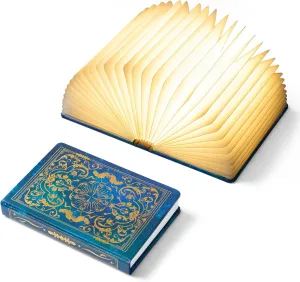 Book Lamp Book Lovers Gifts, Book Light 5 Colors Lights 1200mAh, Foldable Paper Lamp as Book Decor Book Accessories, Embossed Book Cover, Bookish Gifts for Women or Freinds & Unique Birthday Gifts