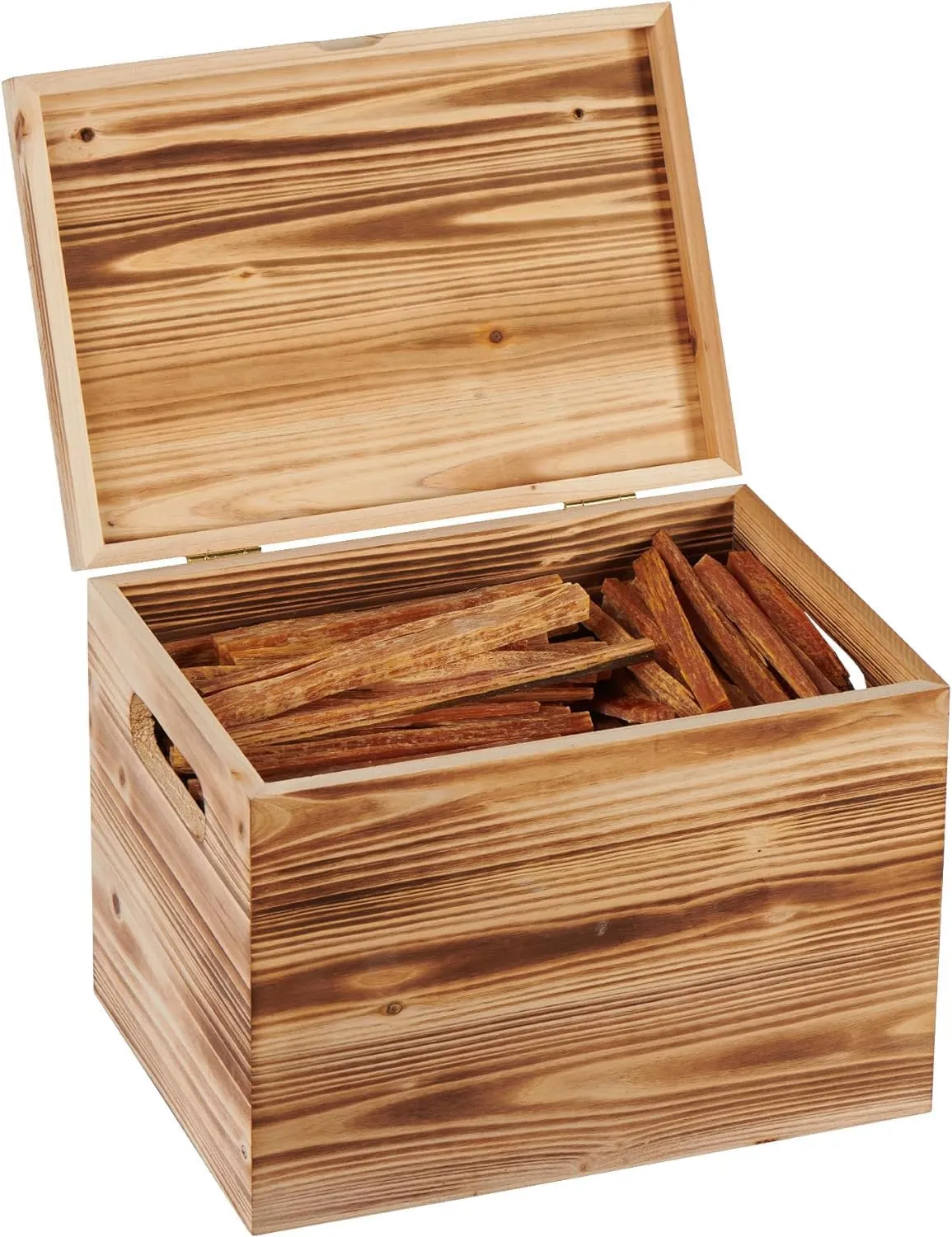 Boxed Fatwood Fire Starter Gift Set - All Natural Organic Resin Rich Eco-Friendly Kindling Sticks for Wood Stoves, Fireplaces, Campfires, and Fire Pits -, Natural Wooden Storage Box 15 lb.
