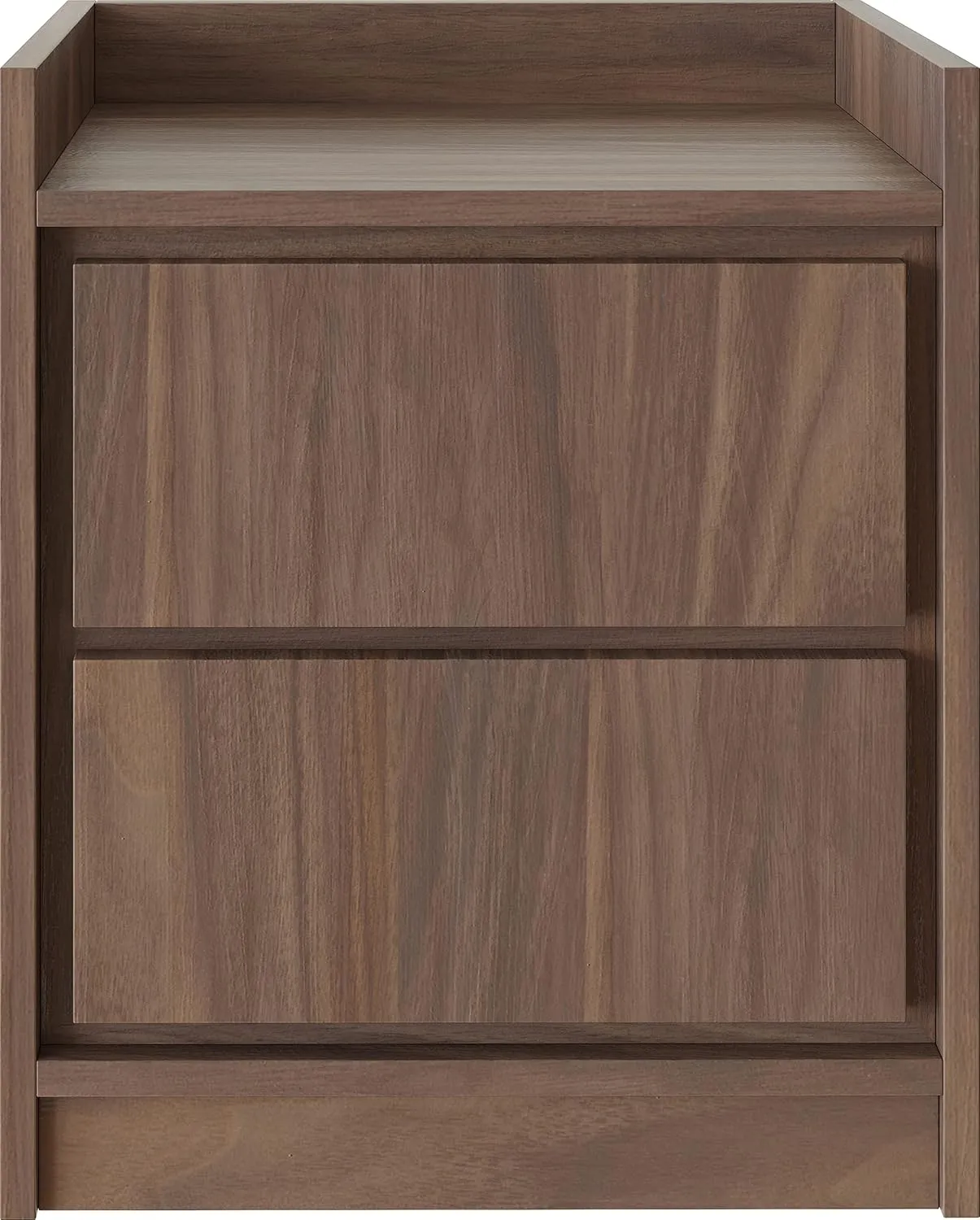 Boyd Sleep Adagio Swing Door Modern Nightstand: Bedroom Side Table with Storage Cubby and Shelf, Walnut