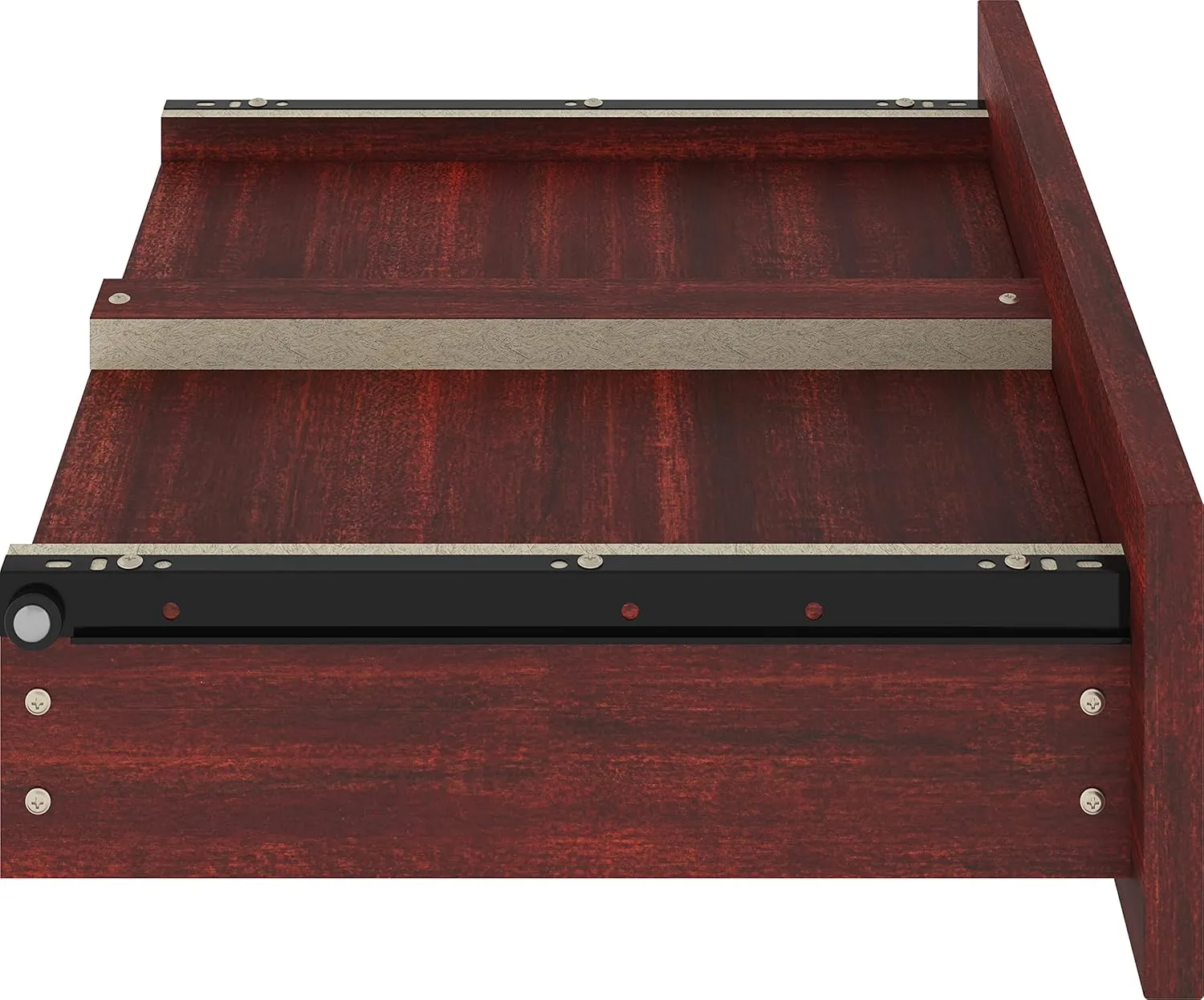 Boyd Sleep Novara One Drawer Nightstand with Open Storage Cubby: Modern Bedroom Storage Side Table, Cherry