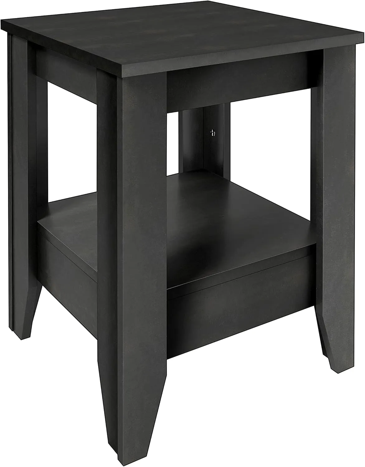 Boyd Sleep Prato Classic Wood One Shelf Nightstand: Traditional Side End Table with Open Storage, Black