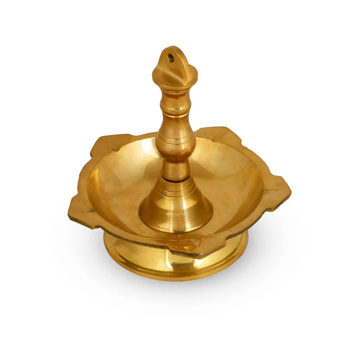 Brass Lamp  - 7 x 6 Inches |  Hanging Diya/ Thooku Vilakku/ Latkan Hanging 5 Face Deep for Home