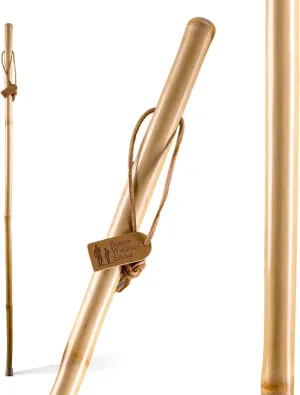 Brazos Rustic Wood Walking Stick, Bamboo, Traditional Style Handle, for Men & Women, Made in the USA, Tan, 55"