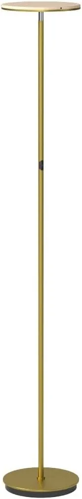 Brightech Sky Flux Dimmable LED Floor Lamp – Super Bright Floor Lamp for Living Room and Offices – Torchiere Standing Lamp with 3 Light Options, Tall Lamp for Bedroom Reading and More - Brass