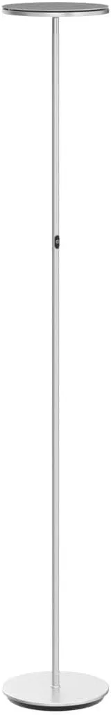 Brightech Sky LED Floor lamp, Torchiere Super Bright Floor Lamp for Living Rooms & Offices - Dimmable, Tall Standing Lamp for Bedroom Reading - Platinum Silver