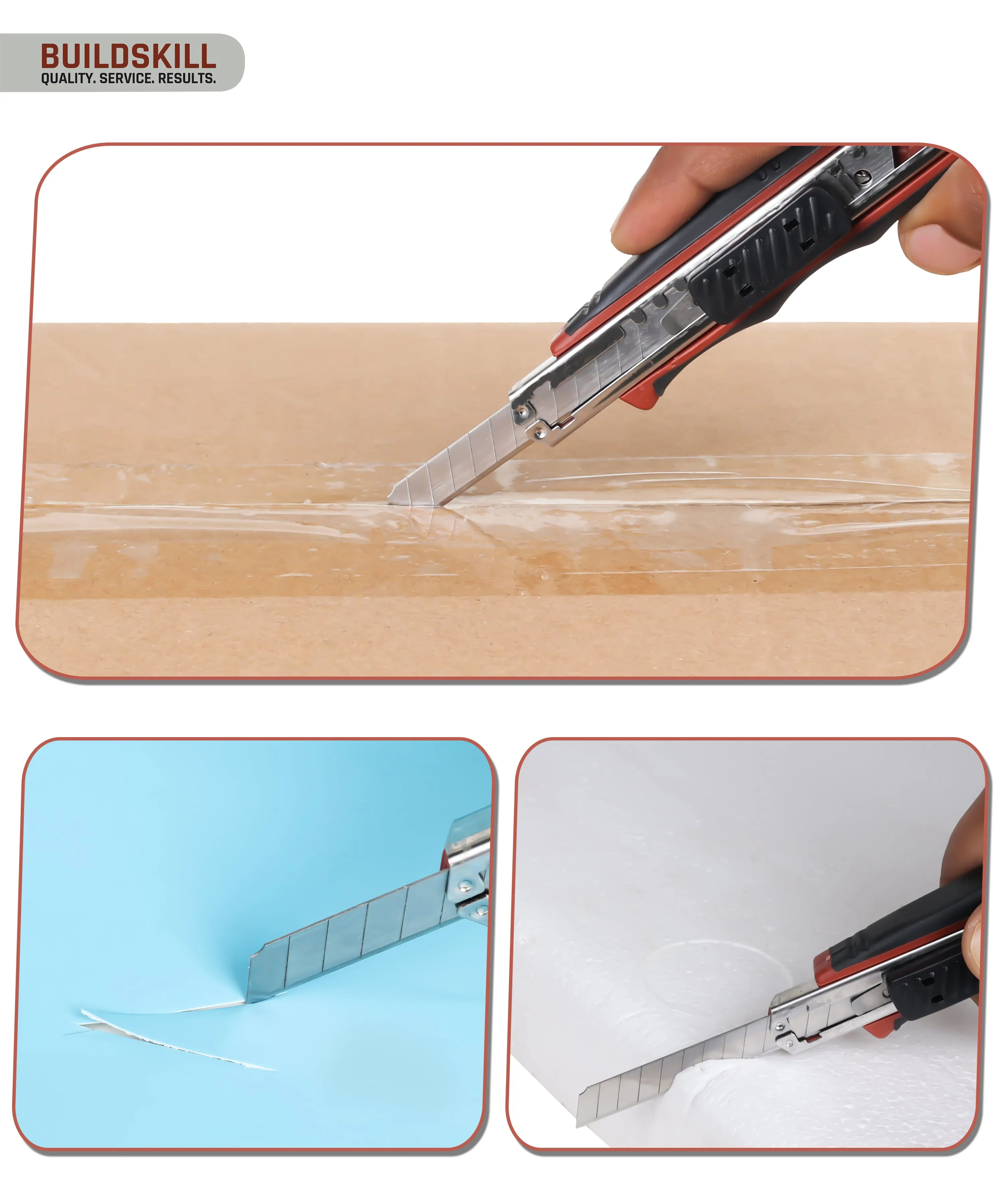 BUILDSKILL Utility Knife 9MM (1 Knife   2 Blades) with 10 pcs Extra Blades