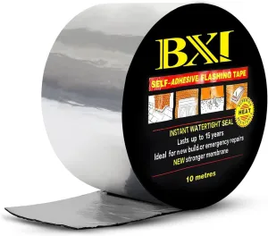 BXI Flashing Roll Tape Membrane, 4 inches X 32 Feet Thick Waterproof Patch Seal Tape, Self-Adhesive SBS Modified Rubberized Asphalt, Deck Seam Joist Leak Sealant for Roof Window Gutter Repair Outdoor