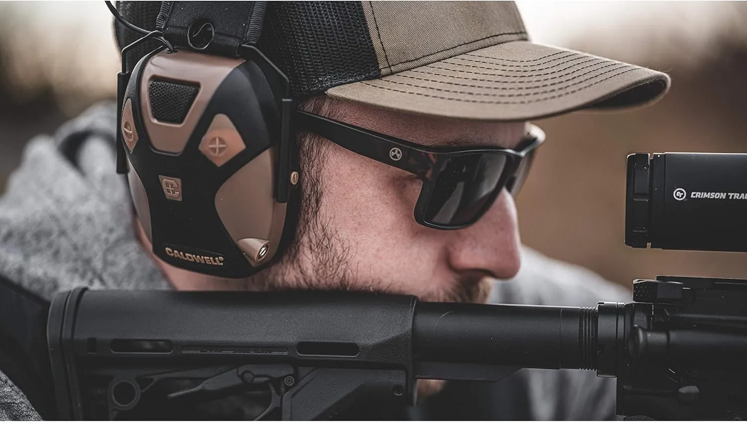 Caldwell E-MAX Pro Electronic Hearing Protection 23-24 NRR - Adjustable Lo Pro Earmuffs for Shooting, Hunting and Range