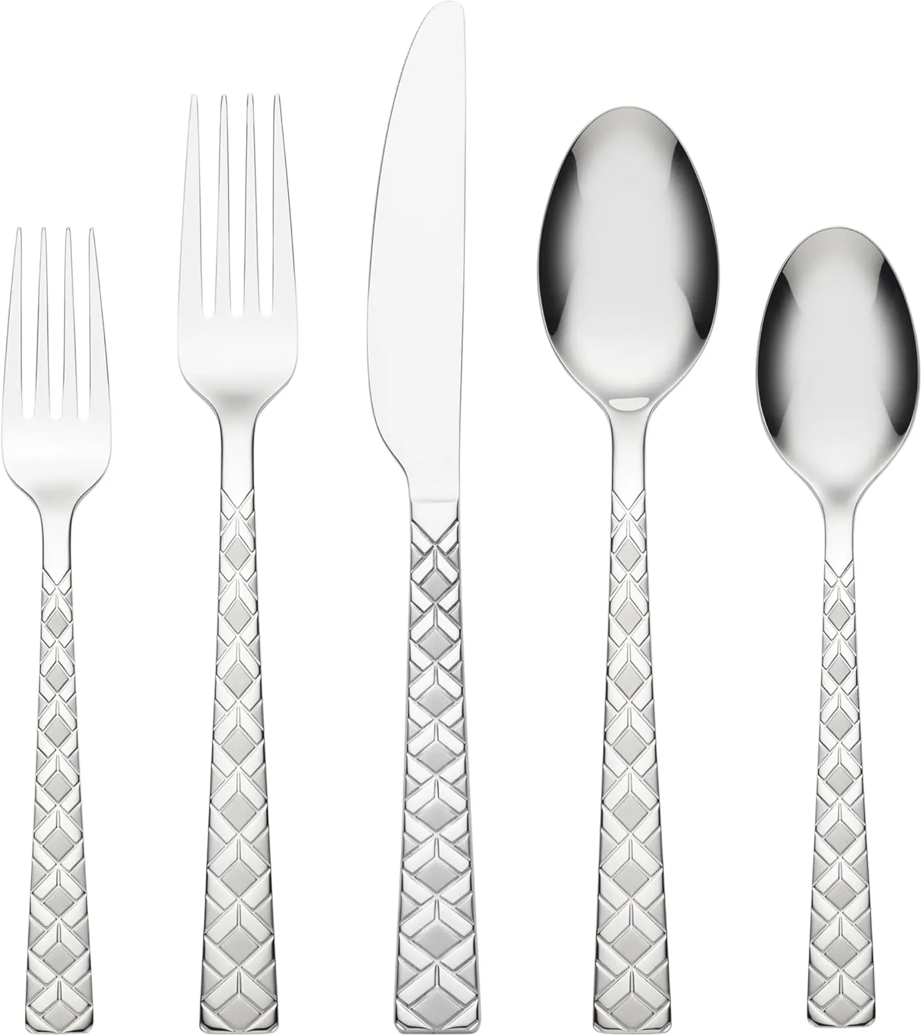 Cambridge Brandt Sand Mirror Piece Flatware Set, 20 Count, Metallic