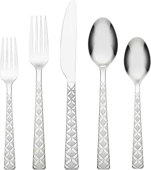 Cambridge Brandt Sand Mirror Piece Flatware Set, 20 Count, Metallic