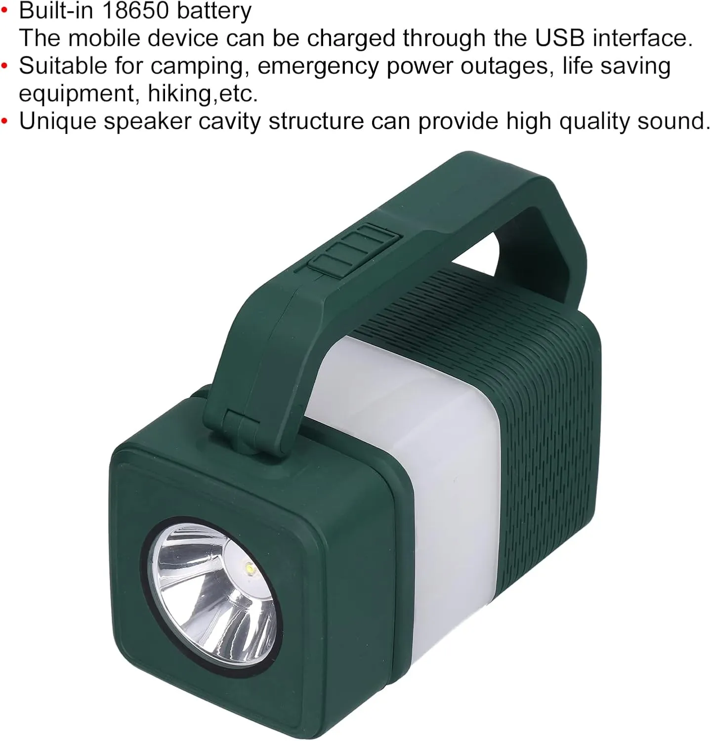 Camping Light, Multipurpose Tent Lamp, USB Flashlight with Speaker, Camping Gear Must Haves, Emergency Lamp for Outdoor Lighting