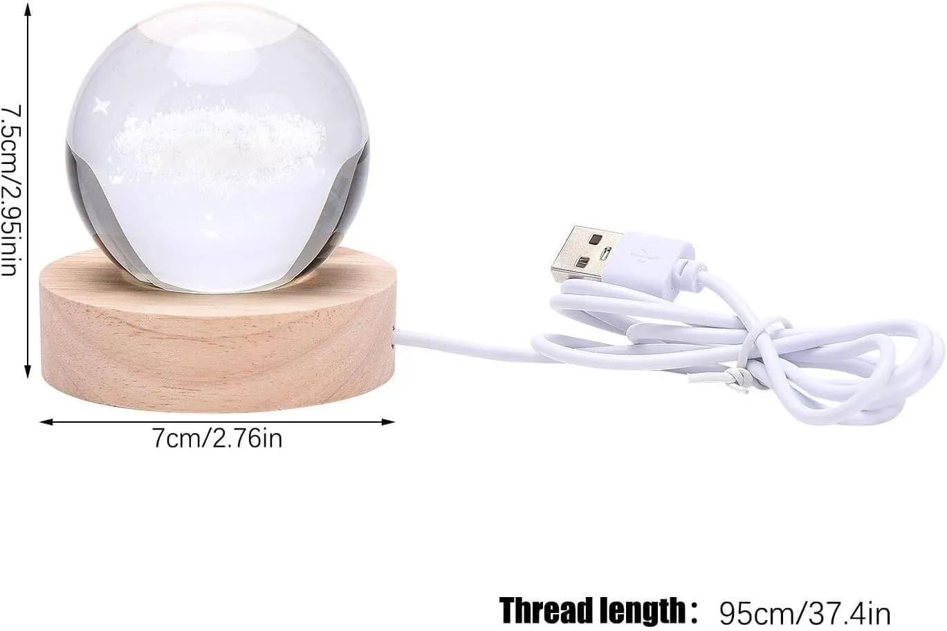 C&M 3D Solar System Crystal Ball Night Light,Solar System Figurine Lamp,Decorative Glass Sphere Ball Paperweight Crystal Sea Animal Decorations for Home (Solar System)