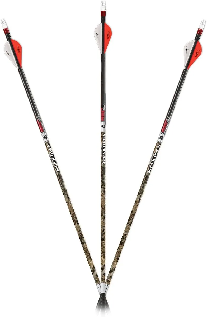 Carbon Express Maxima RED Contour SD in Mossy Oak, 6-Pack of Fletched Arrows, Available in 350 & 400 Spine