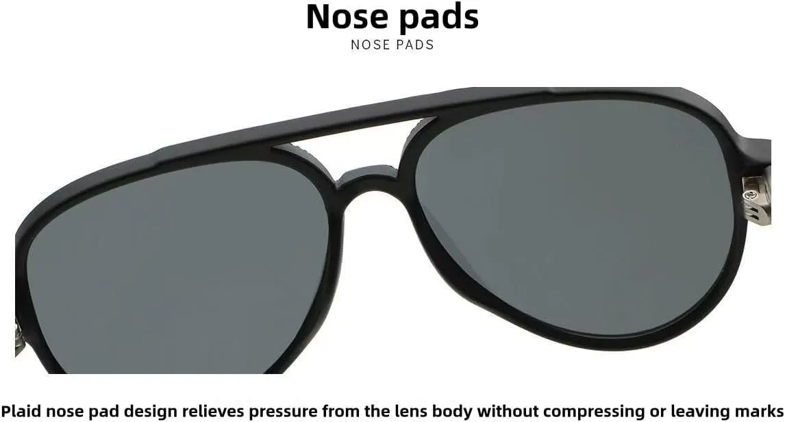 Carbon Fiber Aviator Sunglasses with UV400 TAC Polarized Lenses | Anti-Slip Frame & Anti-Fog Tech for Driving