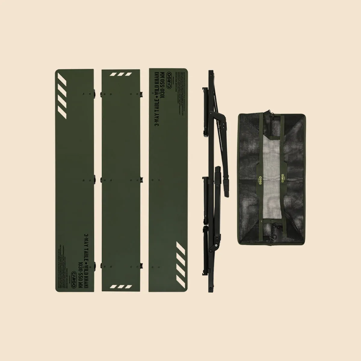 Cargo Container 3-Way Table - Black