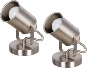 Catalina Lighting Modern Multipurpose Spotlight Desk or Wall Mount Accent Lamp, 6", Brushed Nickel, Set of 2