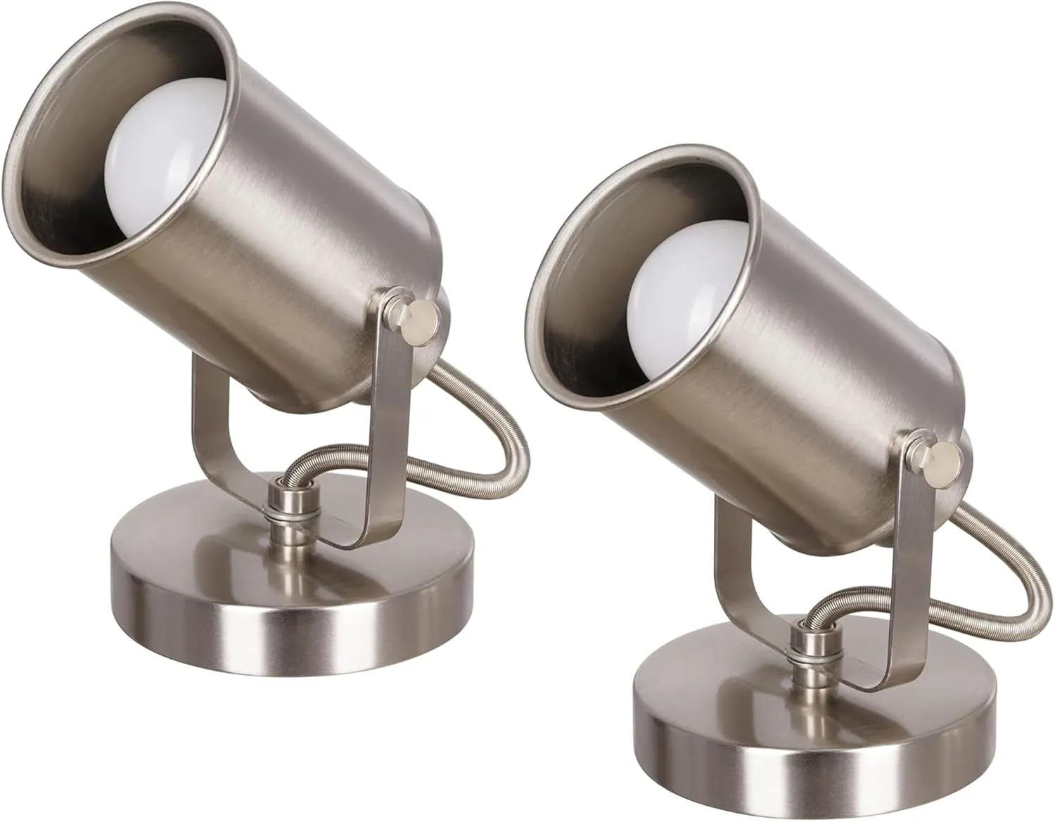 Catalina Lighting Modern Multipurpose Spotlight Desk or Wall Mount Accent Lamp, 6", Brushed Nickel, Set of 2