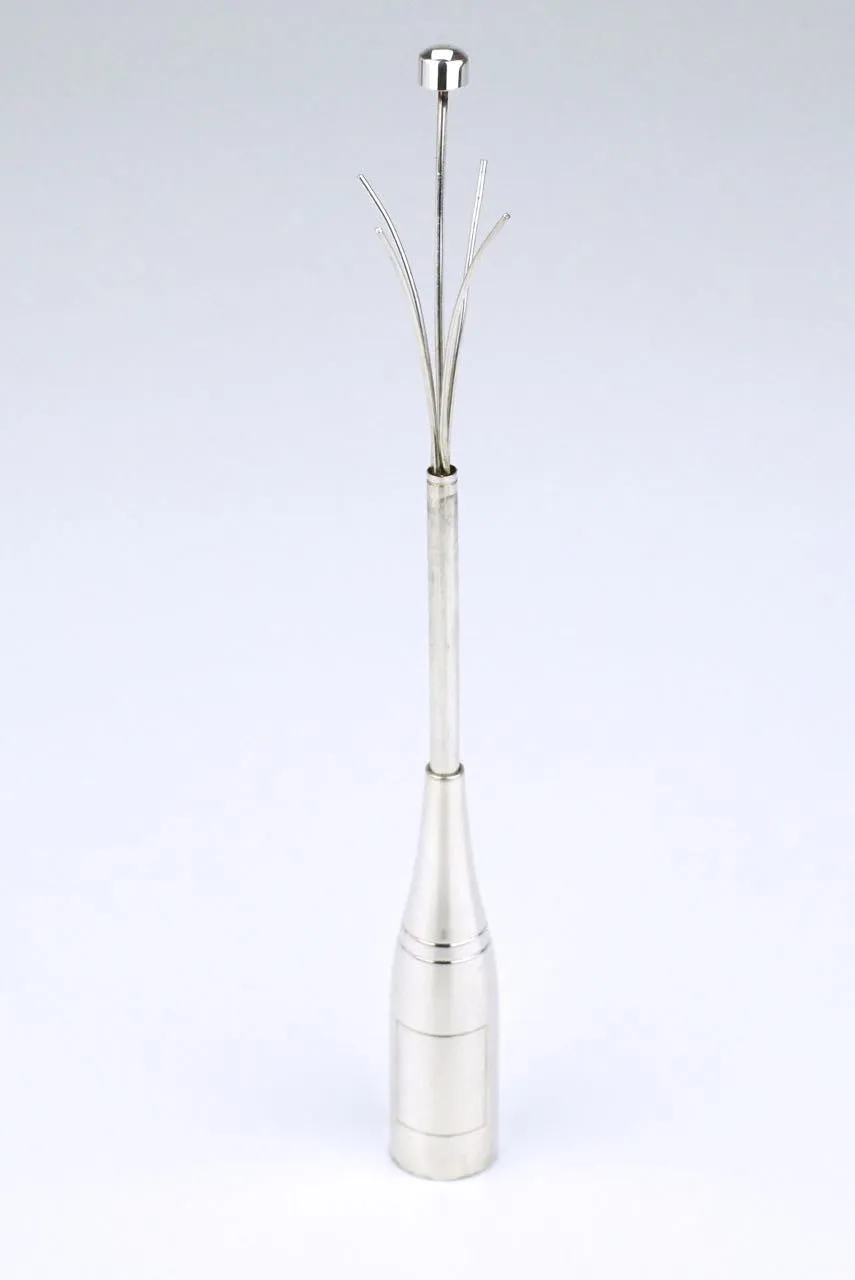 Champagne bottle silver swizzle stick
