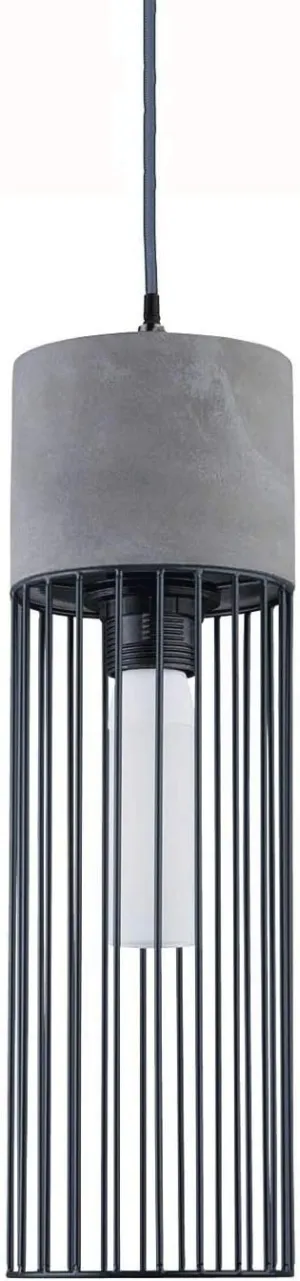 Chaner, Pendant Ceiling Lamp E27 Light Base Metal & Concrete Lampshade Modern Bedroom Living Room Hanging Lighting Fixture Grey 110v - 240V [Energy Class A ]