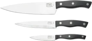Chicago Cutlery Ellsworth 3-Piece Knife Set With Guided Grip, Stainless Steel Blades and Ergonomic Handles For Home Kitchen and Professional Use