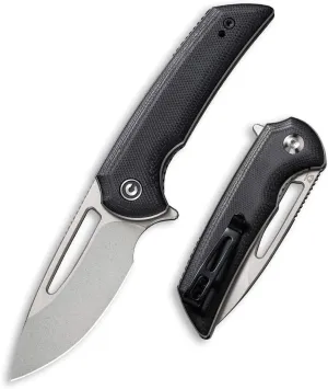 CIVIVI Odium Small Folding Knife –2.65" Black Stonewashed D2 blade, G10 Handle, Ball Bearings Pivot, Flipper Opening Knife with Reversible Deep Carry Clip C2010D (Black)