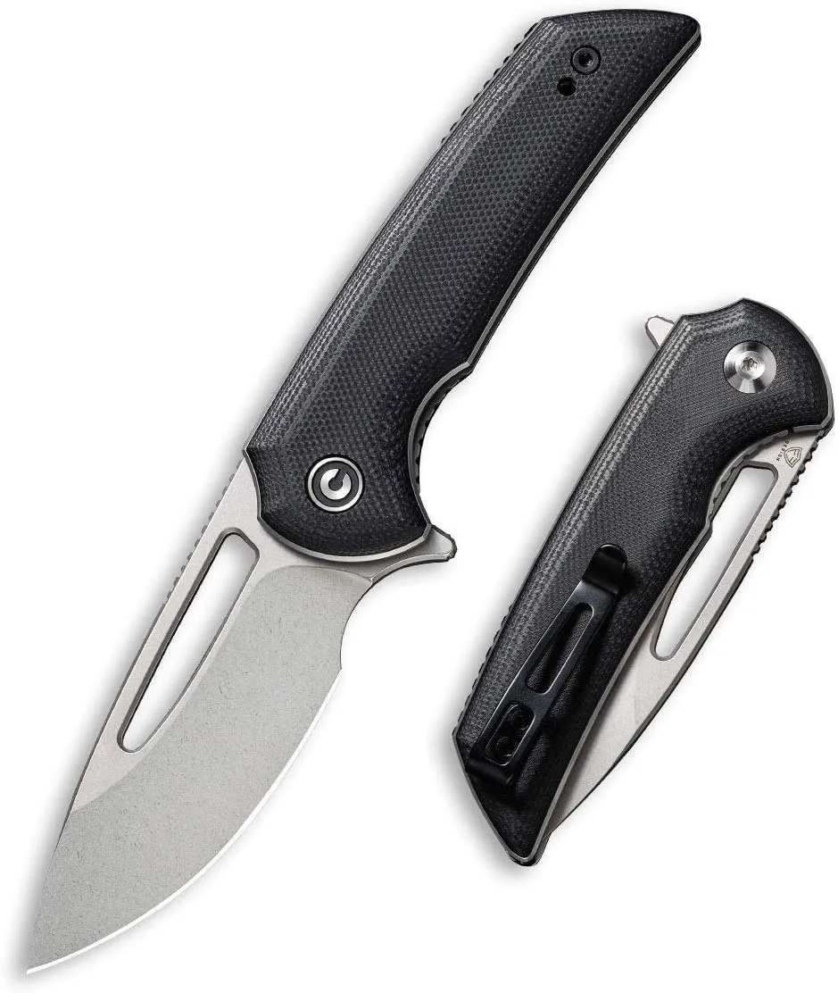 CIVIVI Odium Small Folding Knife –2.65" Black Stonewashed D2 blade, G10 Handle, Ball Bearings Pivot, Flipper Opening Knife with Reversible Deep Carry Clip C2010D (Black)