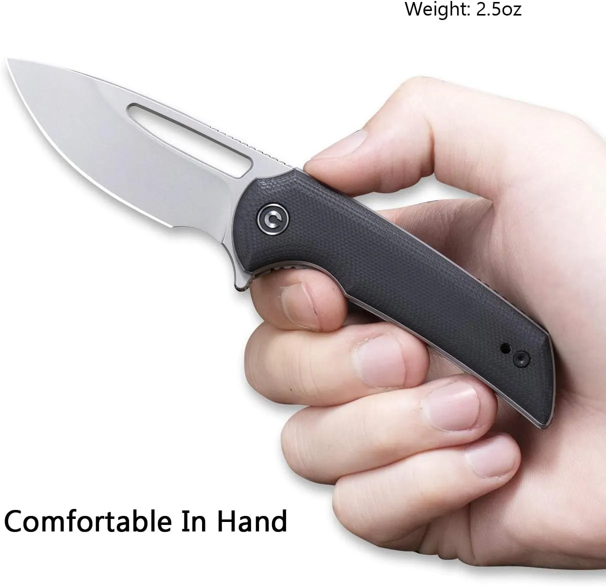 CIVIVI Odium Small Folding Knife –2.65" Black Stonewashed D2 blade, G10 Handle, Ball Bearings Pivot, Flipper Opening Knife with Reversible Deep Carry Clip C2010D (Black)