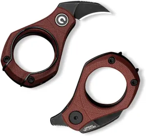 CIVIVI Pyrus Mini EDC Folding Utility Knife, Compact Keychain Box Cutter with 14C28N Blade & Ringed G10 Handle, Christmas Stocking Stuffers Gift for Men Women C23038-1 (Burgundy)
