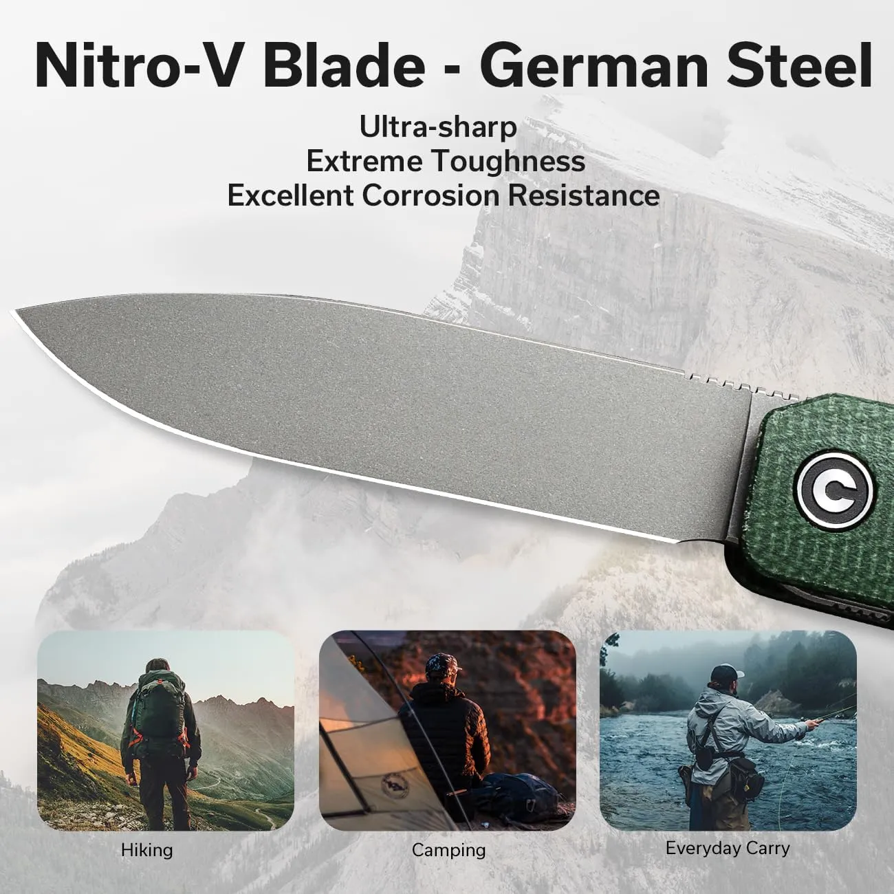 CIVIVI Sendy 3 In 1 Multitool Pocket Knife With Tweezers and Toothpick, Ben Petersen designed Folding Knife for EDC Camping Daily Use, Perfect Gifts for Men Women C21004A-1