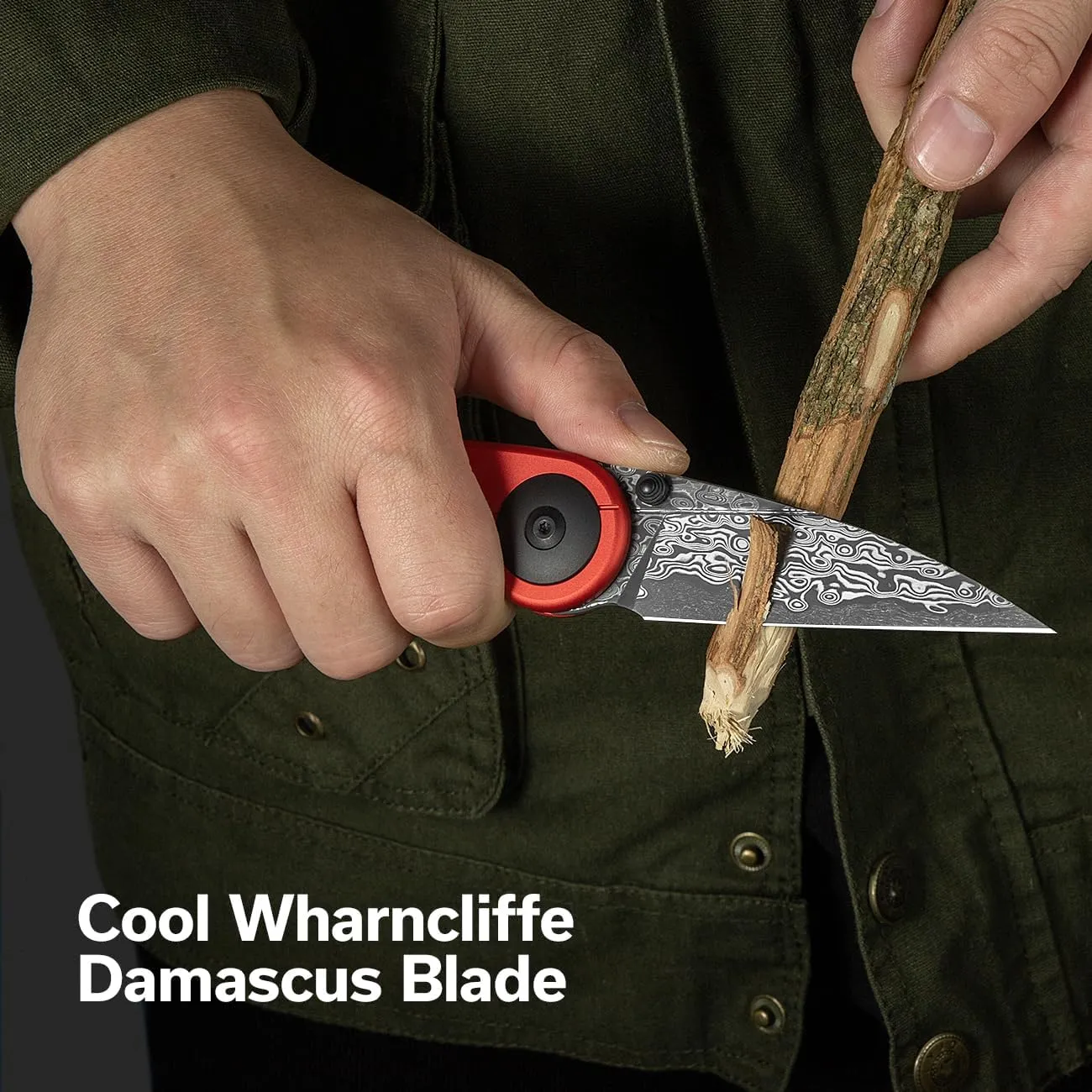 CIVIVI Starflare Pocket Knife for Men Women, Button Lock Folding Knife with 3.3" Damascus Blade Milled Aluminum Handle, Cool Knife for Everyday Carry C23052-DS1