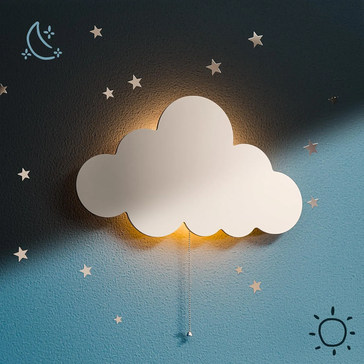 Cloud Light - Floating Cloud Wall Lamps for Nursery & Kids' Bedrooms | Battery-operated Hanging Night Lights