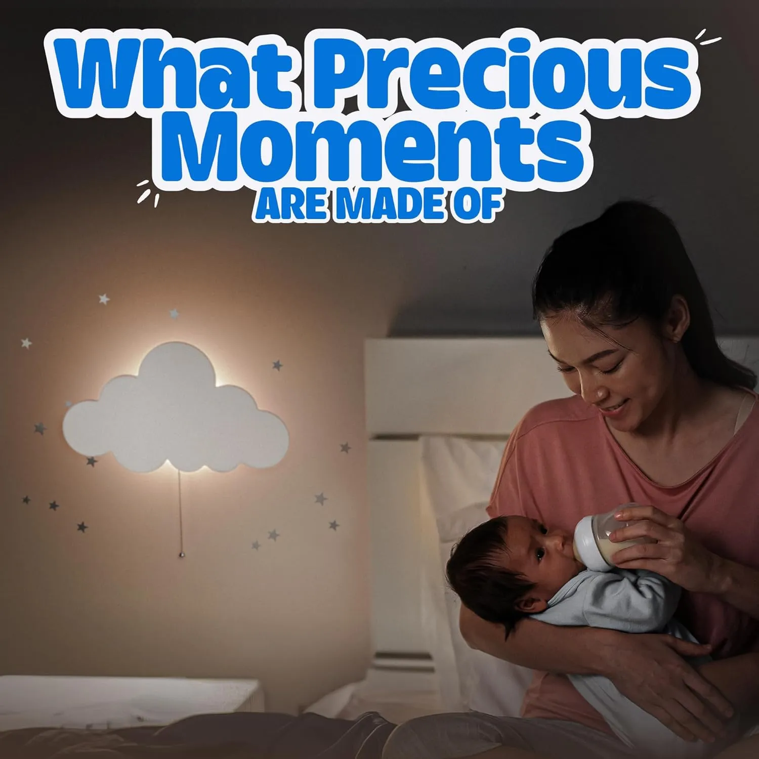 Cloud Light - Floating Cloud Wall Lamps for Nursery & Kids' Bedrooms | Battery-operated Hanging Night Lights