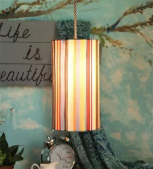 Colorful Stripes Cylindrical Hanging Shade