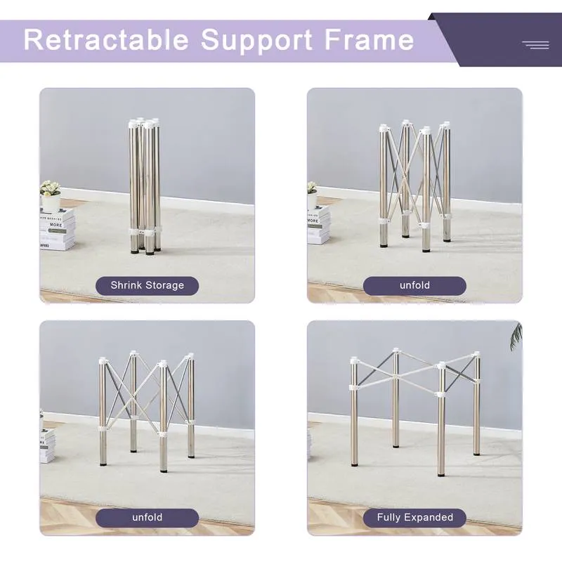 Compact Silver Folding Table Frame