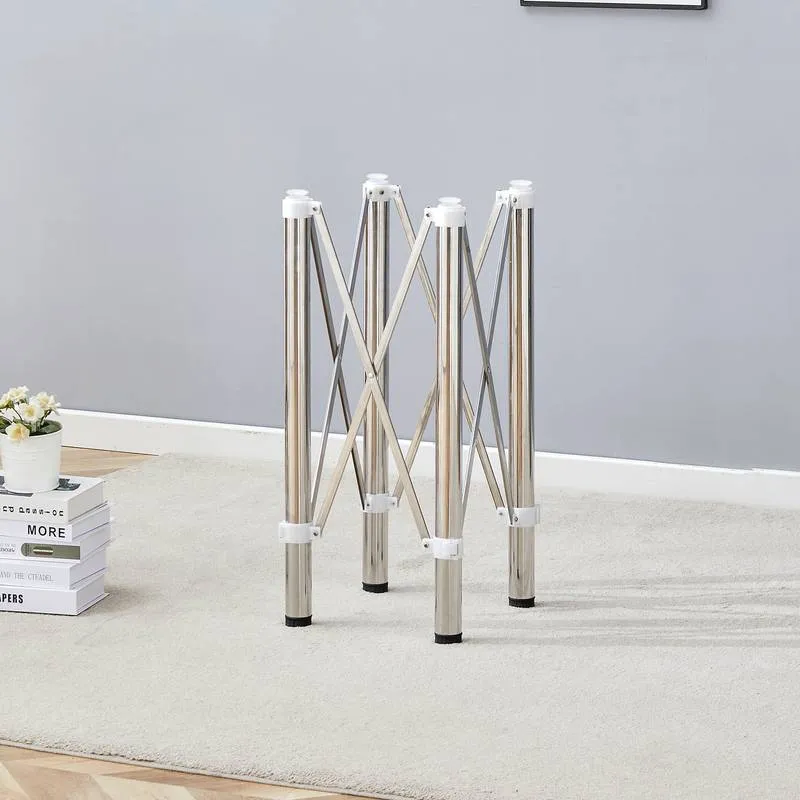Compact Silver Folding Table Frame