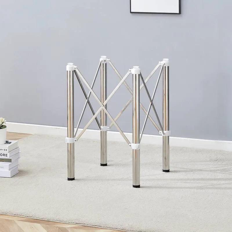 Compact Silver Folding Table Frame