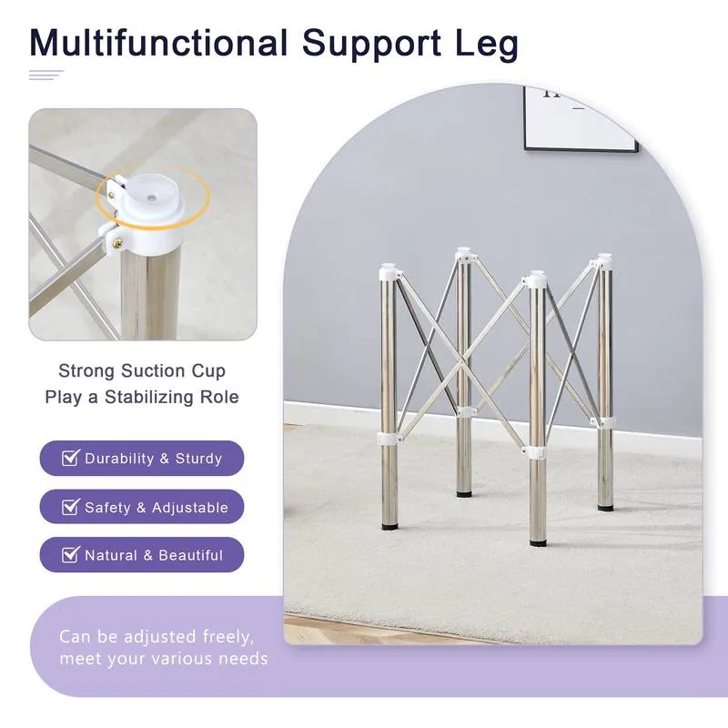 Compact Silver Folding Table Frame