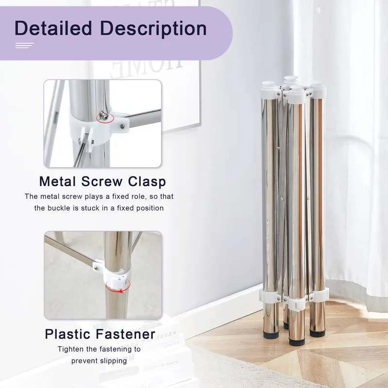 Compact Silver Folding Table Frame