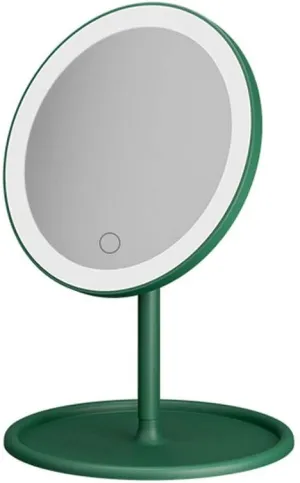 Compact Vanity Mirror Desktop LED Makeup Mirror with Light Dressing Table Fill Light Desktop Portable Folding Light Makeup Small Mirror Salon Hairdressing Mirror (Color : A)