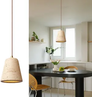 Concrete Simple Brass Stone Pendant Lights Dining Room Kitchens Island Hanging Lights Wabi Sabi Style Bedside Light Fixture Wire Adjustable (1 Pack) Type H
