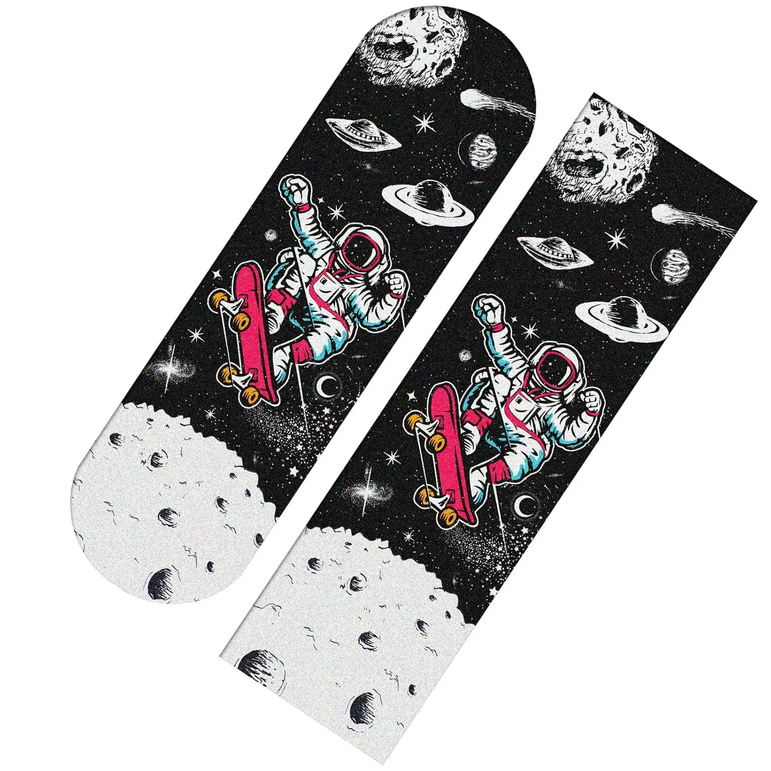 Cool Men Skateboard Grip Tape Sheet 33 X 9 Inch Sandpaper for Rollerboard Longboard Griptape Bubble Free Longboard Grip Tape Moon