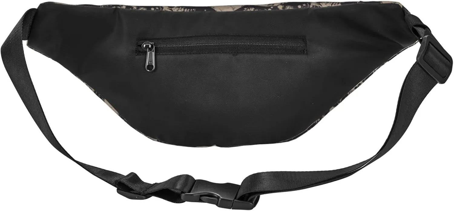 Cool Retro Skull Graphics Fanny Pack for Man Women Waist Bag Adjustable Belt Casual Chest Bag Bum Bags for Travel Sports Running Hiking Waist Packs