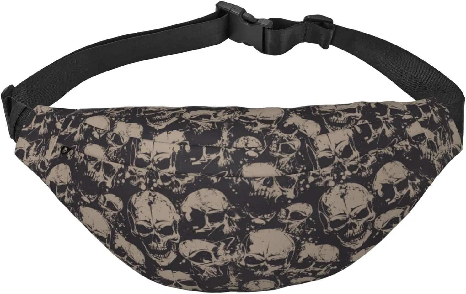 Cool Retro Skull Graphics Fanny Pack for Man Women Waist Bag Adjustable Belt Casual Chest Bag Bum Bags for Travel Sports Running Hiking Waist Packs