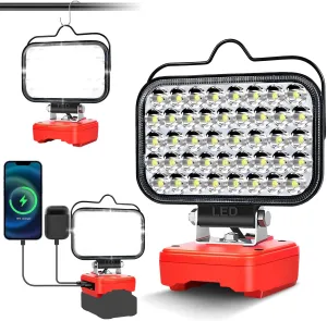 Cordless LED Work Light for Craftsman 20V Battery,Portable Flashlight Jobsite Light Spotlight Tool for V20 Craftsman 20V,Flood Lamp for Repairing/Outdoor Camping/Garages/Emergency(No Battery)